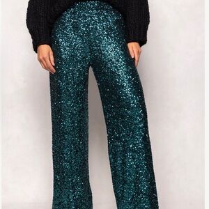Ivy City Sequin Wide-Leg Pants—NWT